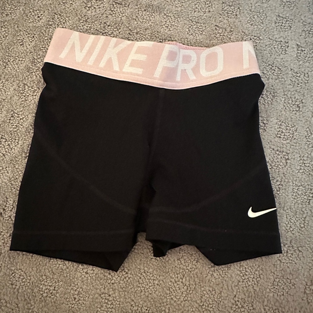 Nike Black and Pink Athletic Shorts
